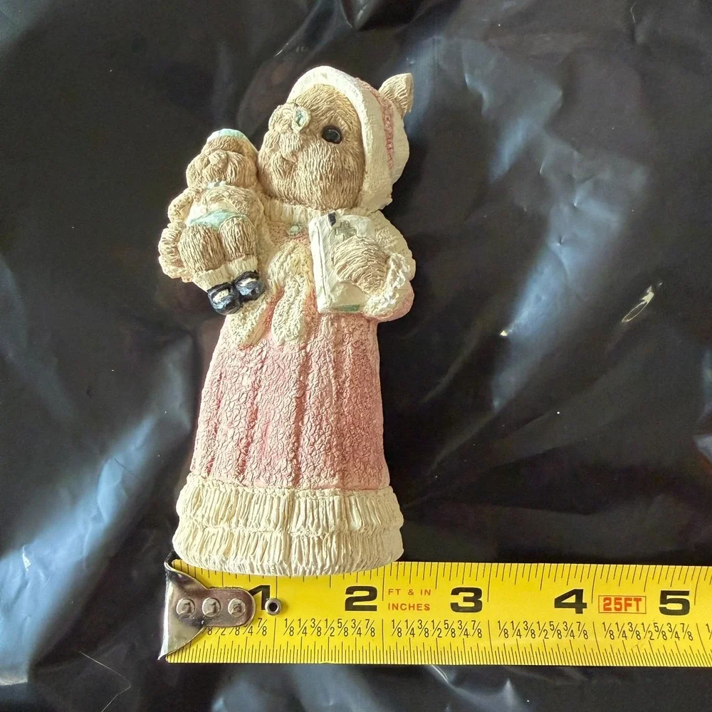 2 Vintage Easter Bunny Family Figurines Set Grandma Cookies United Design USA